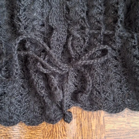 Black Crochet Knit Skirt Set, Vintage - Picture 4 of 7